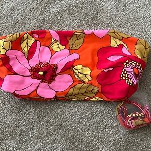 aerie bandeau bikini top floral print pattern size large